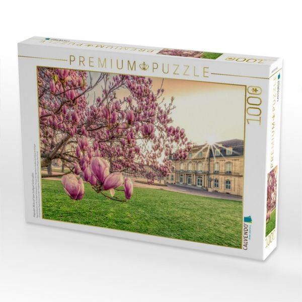 Produktbild: CALVENDO Puzzle Magnolien Bl&uuml;te auf dem Stuttgart Schlossplatz | 1000 Teile Lege-Gr&ouml;&szlig;e 64x48cm Foto-Puzzle f&uuml;r gl&uuml;ckliche Stunden