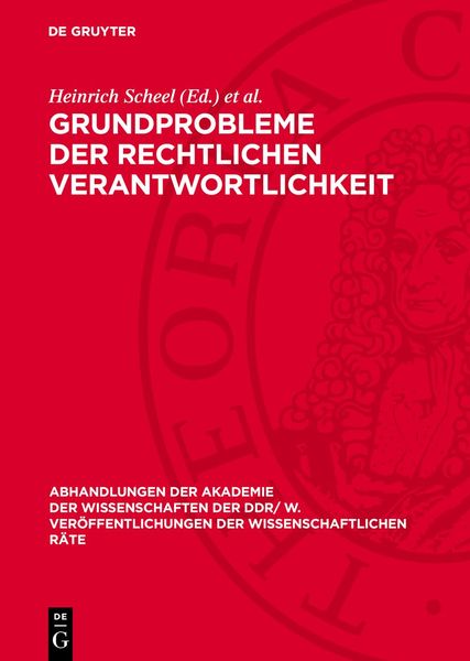 Produktbild: Grundprobleme der rechtlichen Verantwortlichkeit