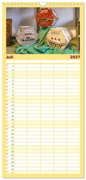 Produktbild: Familienplaner 2027 - Concertina und Bandoneon mit 5 Spalten (Wandkalender, 21 x 45 cm) CALVENDO