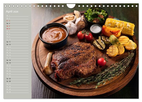 Produktbild: Der Grillkalender f&uuml;r echte M&auml;nner (Wandkalender 2026 DIN A4 quer), CALVENDO Monatskalender