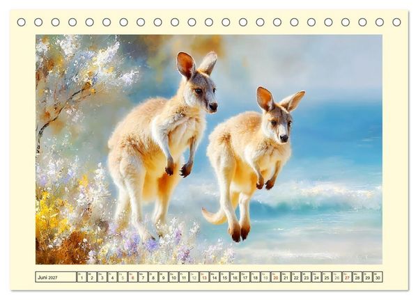 Produktbild: K&auml;ngurus. Spa&szlig; zwischen Sand, Wind und Wellen (Tischkalender 2027 DIN A5 quer), CALVENDO Monatskalender
