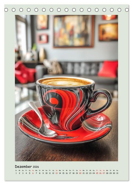 Produktbild: Kaffeepoesie. Der Charme edler Tassen (Tischkalender 2026 DIN A5 hoch), CALVENDO Monatskalender