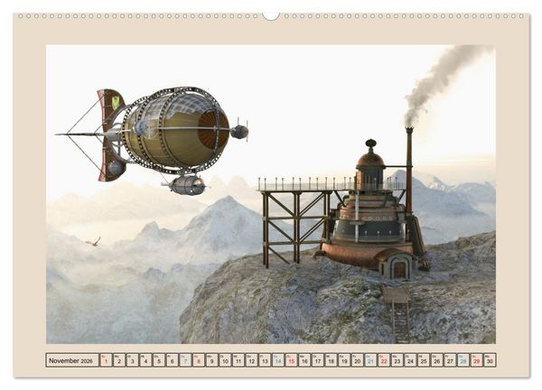 Produktbild: Steampunk Luftschiffe (Wandkalender 2026 DIN A2 quer), CALVENDO Monatskalender