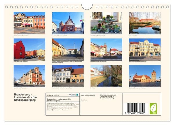 Produktbild: Brandenburg - Luckenwalde - Ein Stadtspaziergang (Wandkalender 2026 DIN A4 quer), CALVENDO Monatskalender
