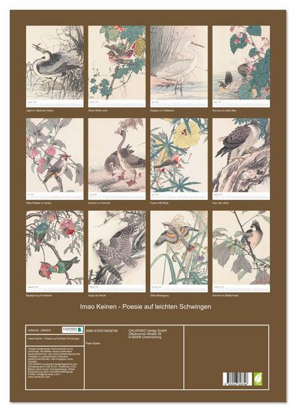 Produktbild: Imao Keinen - Poesie auf leichten Schwingen (Wandkalender 2026 DIN A2 hoch), CALVENDO Monatskalender