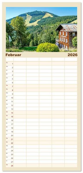 Produktbild: Familienplaner 2026 - Arber, Rachel und Lusen: Der Hintere Bayerische Wald mit 5 Spalten (Wandkalender, 21 x 45 cm) CALVENDO