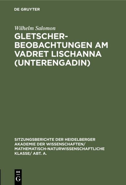 Produktbild: Gletscherbeobachtungen am Vadret Lischanna (Unterengadin)