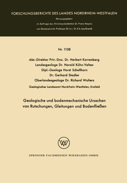 Produktbild: Geologische und bodenmechanische Ursachen von Rutschungen, Gleitungen und Bodenflie&szlig;en