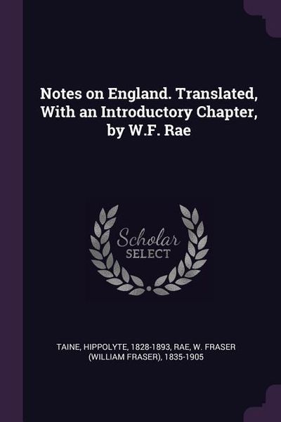 Produktbild: Notes on England. Translated, With an Introductory Chapter, by W.F. Rae