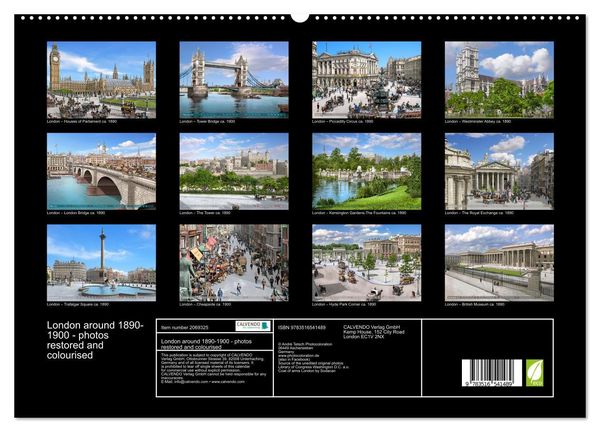 Produktbild: London around 1890-1900 - photos restored and colourised (High Quality Premium Wall Calendar 2026 DIN A2 landscape),CALVENDO 12 Month Wall Calendar