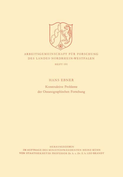 Produktbild: Konstruktive Probleme der Ozeanographischen Forschung