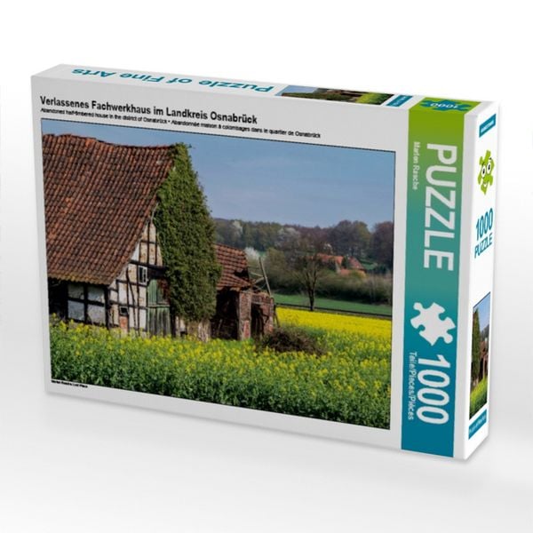 CALVENDO Puzzle Verlassenes Fachwerkhaus im Landkreis Osnabrück | 1000 Teile Lege-Größe 64x48cm Foto-Puzzle für glückliche Stunden