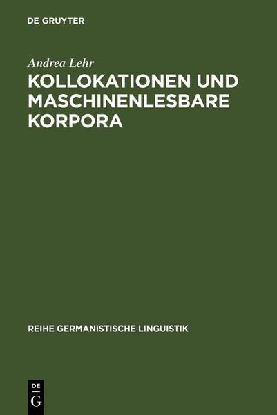 Produktbild: Kollokationen und maschinenlesbare Korpora