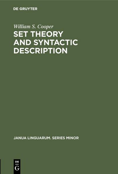 Produktbild: Set Theory and Syntactic Description