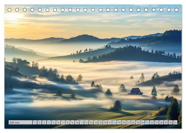 Produktbild: Magische Nebelmomente (Tischkalender 2026 DIN A5 quer), CALVENDO Monatskalender