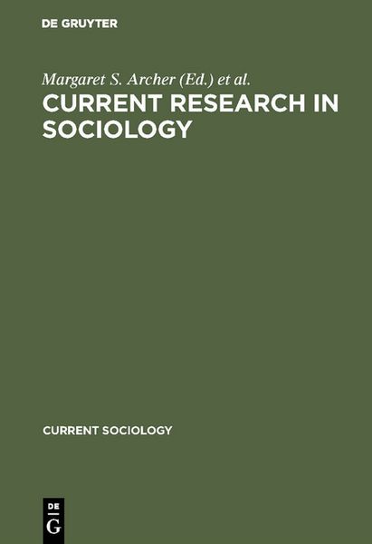 Produktbild: Current research in sociology