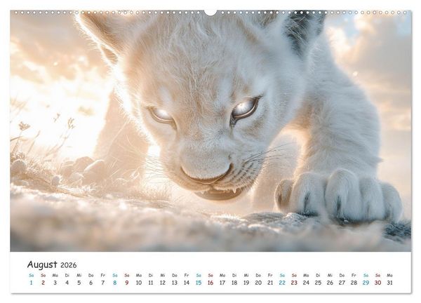 Produktbild: Die St&auml;rke der L&ouml;wenw&auml;chter (Wandkalender 2026 DIN A2 quer), CALVENDO Monatskalender