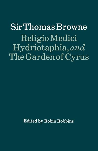 Produktbild: Religio Medici, Hydriotaphia, and the Garden of Cyrus