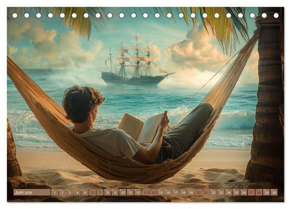 Produktbild: Lesen ist eine Reise durch Zeit und Raum (Tischkalender 2026 DIN A5 quer), CALVENDO Monatskalender