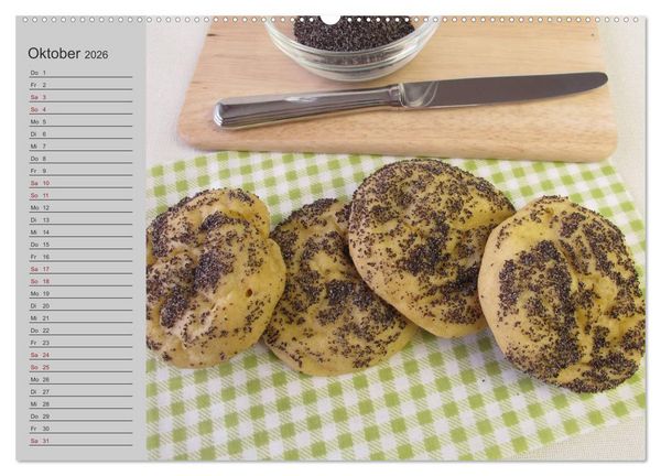 Produktbild: Frisch gebackene Brote und Br&ouml;tchen (hochwertiger Premium Wandkalender 2026 DIN A2 quer), Kunstdruck in Hochglanz