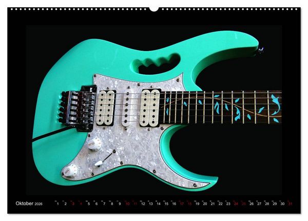 Produktbild: Rockgitarren im Blitzlicht (hochwertiger Premium Wandkalender 2026 DIN A2 quer), Kunstdruck in Hochglanz