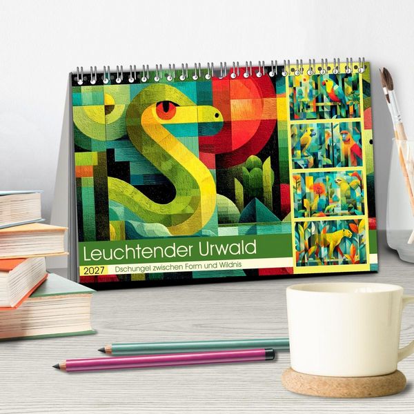Produktbild: Leuchtender Urwald. Dschungel zwischen Form und Wildnis (Tischkalender 2027 DIN A5 quer), CALVENDO Monatskalender