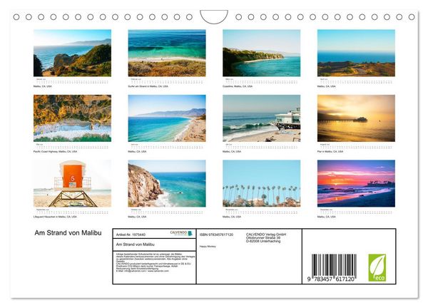 Produktbild: Am Strand von Malibu (Wandkalender 2026 DIN A4 quer), CALVENDO Monatskalender