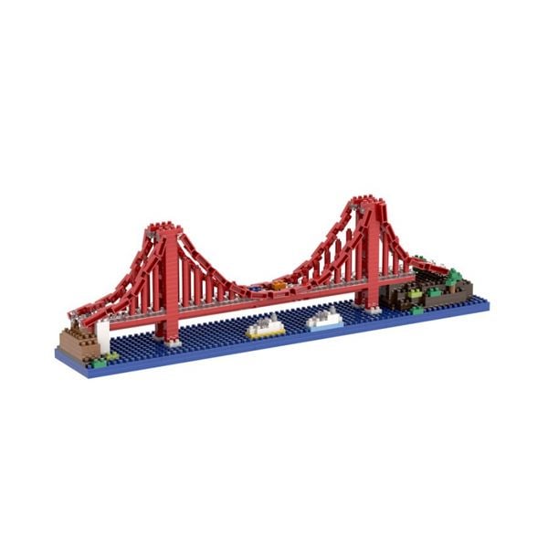 Produktbild: BRIXIES 200217 - Golden Gate Bridge, 3D Konstruktionsbausatz aus Ministeinen, ca. 630 Teile