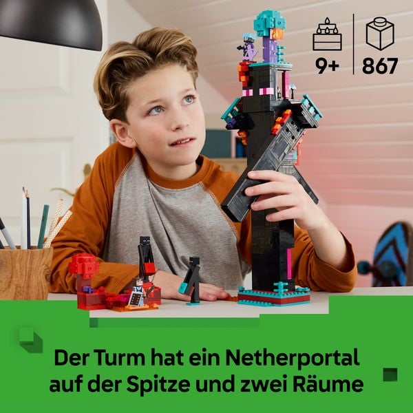Produktbild: LEGO Minecraft 21279 Der Enderman-Turm, Geschenk f&uuml;r Gamer ab 9 Jahren