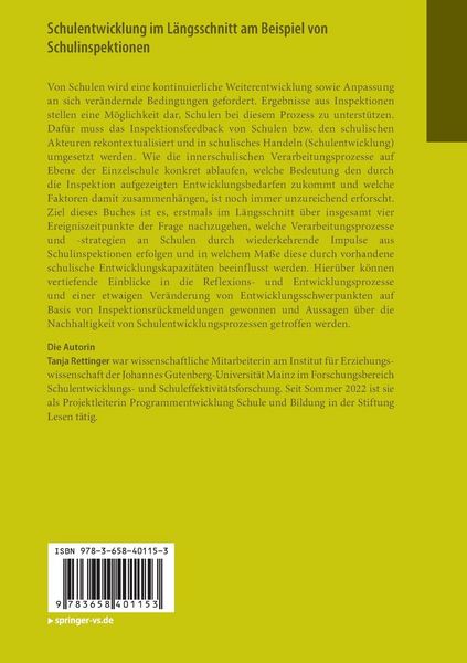 Produktbild: Schulentwicklung im L&auml;ngsschnitt am Beispiel von Schulinspektionen