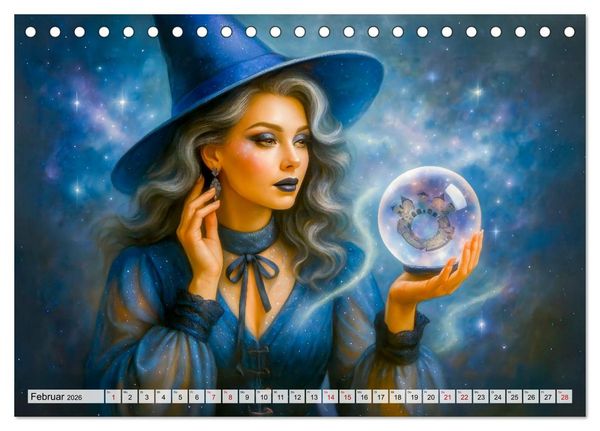 Produktbild: Mystische Hexen - Magische Frauen und finstere N&auml;chte (Tischkalender 2026 DIN A5 quer), CALVENDO Monatskalender