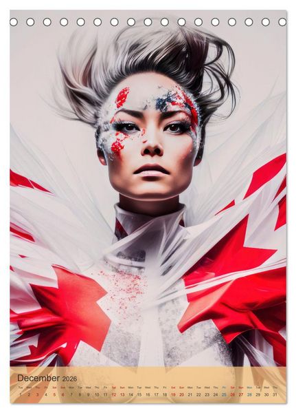 Produktbild: American beauties in a feather style (Desk Calendar 2026 DIN A5 portrait), CALVENDO 12 Month DeskCalendar