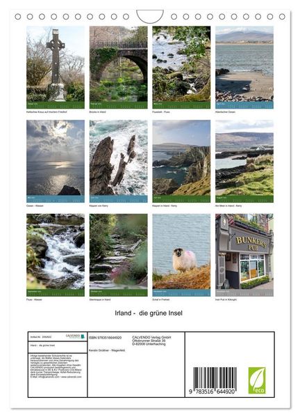 Produktbild: Irland - die gr&uuml;ne Insel (Wandkalender 2026 DIN A4 hoch), CALVENDO Monatskalender