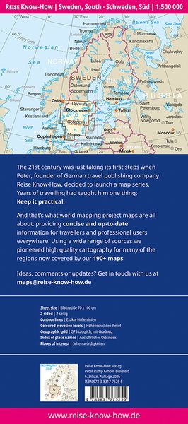 Produktbild: Reise Know-How Landkarte Schweden, S&uuml;d (1:500.000)