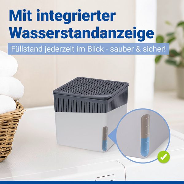Produktbild: Raumentfeuchter Mod. Cube Grau 500 g, 2er Set, beugt Schimmel und Ger&uuml;chen vor