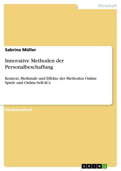 Produktbild: Innovative Methoden der Personalbeschaffung