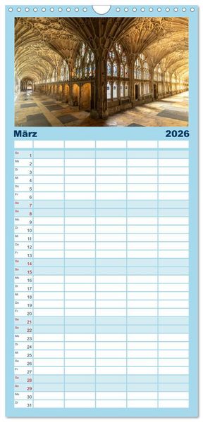 Produktbild: Familienplaner 2026 - Gro&szlig;britannien - England mit 5 Spalten (Wandkalender, 21 x 45 cm) CALVENDO