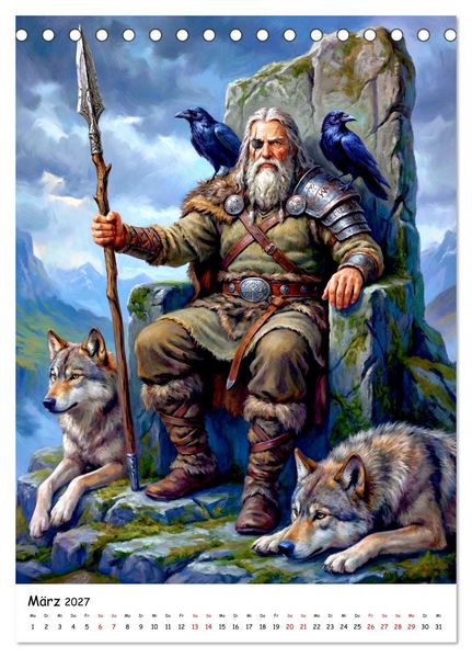 Produktbild: G&ouml;tter der Wikinger &ndash; Ikonen der Nordischen Mythologie (Tischkalender 2027 DIN A5 hoch), CALVENDO Monatskalender