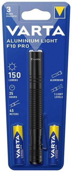 Produktbild: Varta Aluminium Light F10 Pro 16606101421 LED Taschenlampe batteriebetrieben 150lm 25h 31g