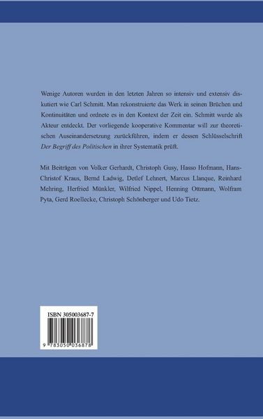 Produktbild: Carl Schmitt: Der Begriff des Politischen