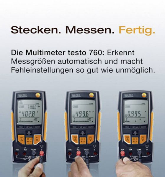 Produktbild: Testo 760-2 Hand-Multimeter digital CAT III 1000 V, CAT IV 600V Anzeige (Counts): 6000