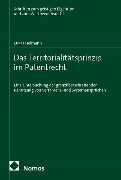 Produktbild: Das Territorialit&auml;tsprinzip im Patentrecht