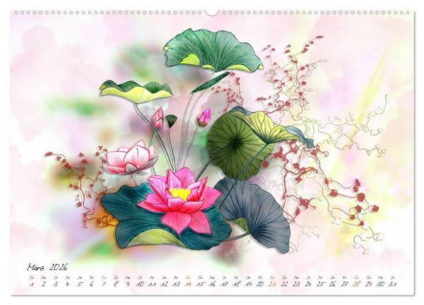 Produktbild: Lotus Bl&uuml;tenzauber (hochwertiger Premium Wandkalender 2026 DIN A2 quer), Kunstdruck in Hochglanz