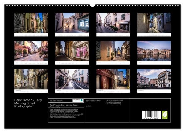 Produktbild: Saint Tropez - Early Morning Street Photography (hochwertiger Premium Wandkalender 2026 DIN A2 quer), Kunstdruck in Hochglanz