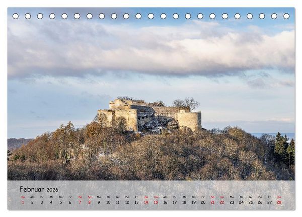 Produktbild: Festungen und Schl&ouml;sser auf der Schw&auml;bischen Alb (Tischkalender 2026 DIN A5 quer), CALVENDO Monatskalender