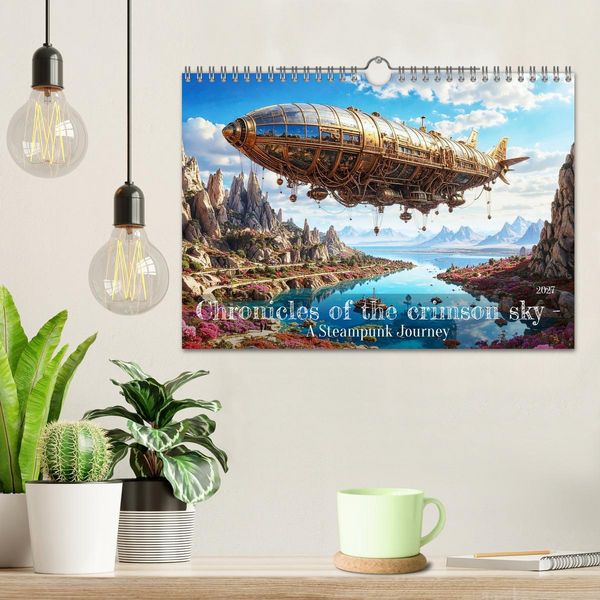 Produktbild: Chronicles of the crimson sky - A Steampunk Journey (Wall Calendar 2027 DIN A4 landscape), CALVENDO 12 Month Wall Calendar