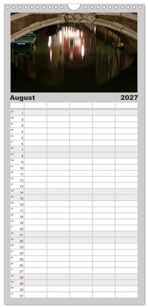 Produktbild: Familienplaner 2027 - Venedig bei Nacht mit 5 Spalten (Wandkalender, 21 x 45 cm) CALVENDO