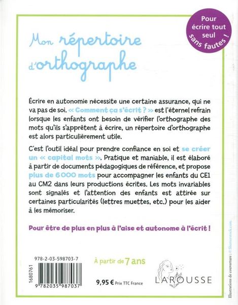 Produktbild: Mon r&eacute;pertoire d'orthographe : comment &ccedil;a s'&eacute;crit ?