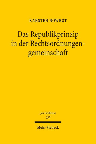Produktbild: Das Republikprinzip in der Rechtsordnungengemeinschaft