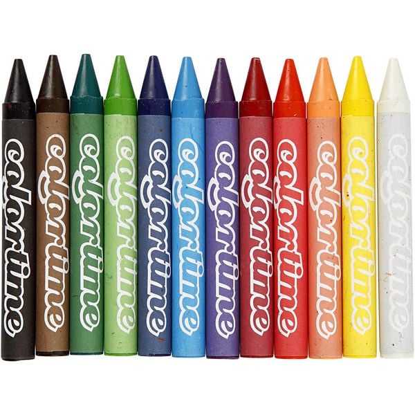 Produktbild: Creativ Company Colortime Farbkreide, L 10 cm, Dicke 11 mm, sortierte Farben, 12 Stk